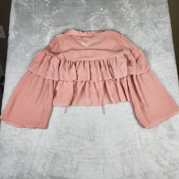 NWT Zara Blouse Top Blouse Riffled Chiffon Size S Small - Picture 8 of 10